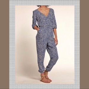 Hollister Blue & White Floral Jumpsuit Size XS